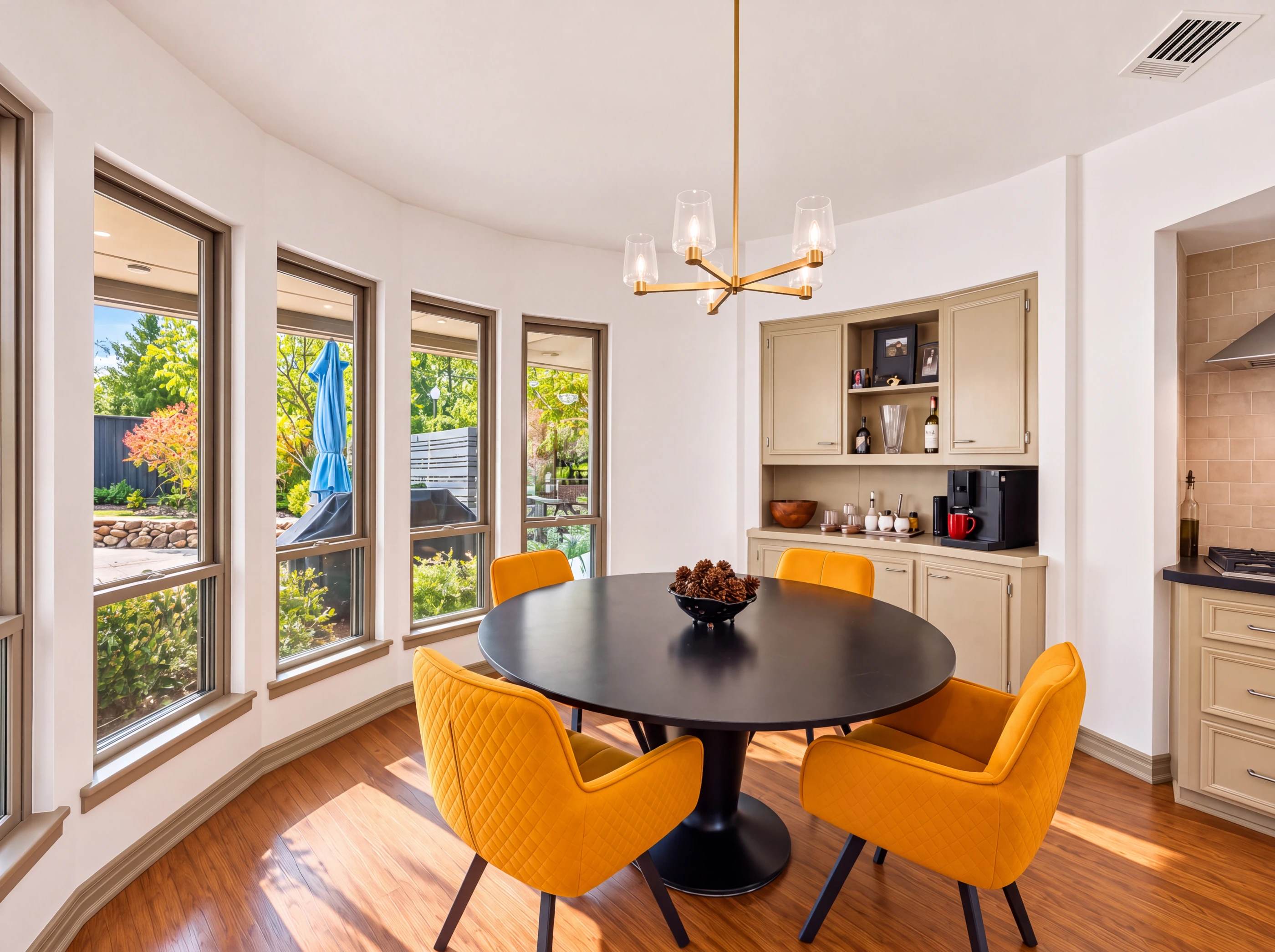 Breakfast room with built-in cabinetry